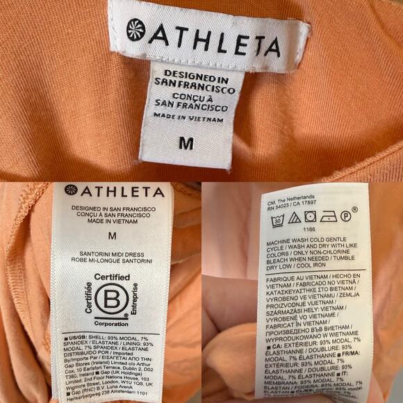 Athleta Santorini Midi Dress Cactus Peach size Medium - Picture 4 of 4